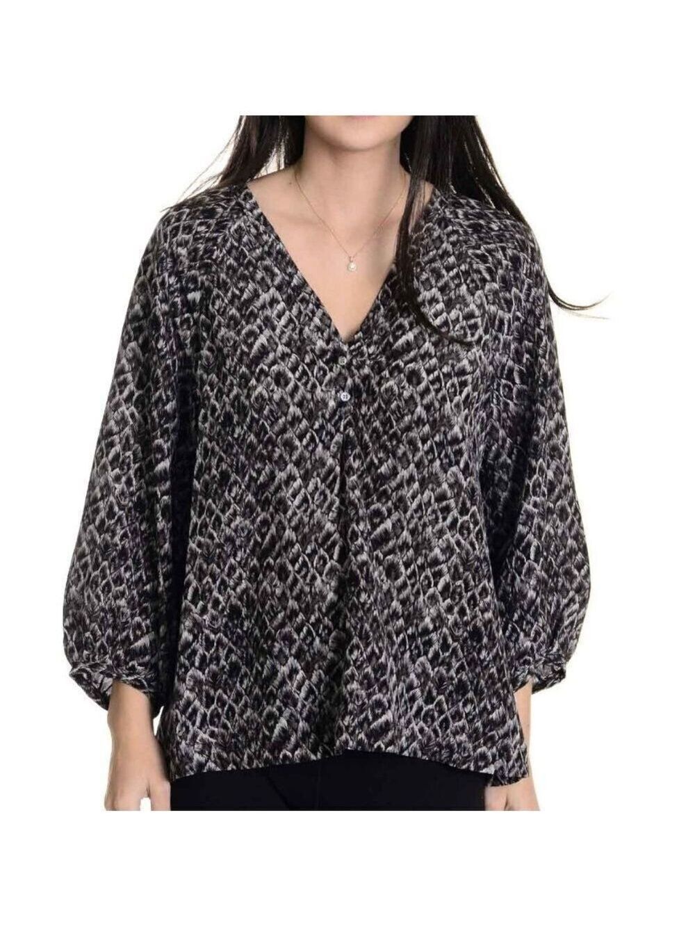 NEW Joie Robin Print Silk Peasant Blouse